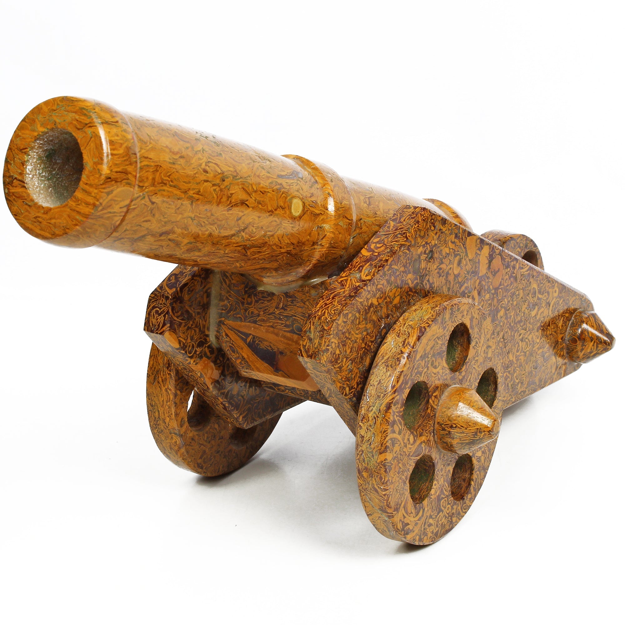 1.64 Kilo Natural Marium Jasper Gemstone Antique Cannon Barrel Hand Carved Model