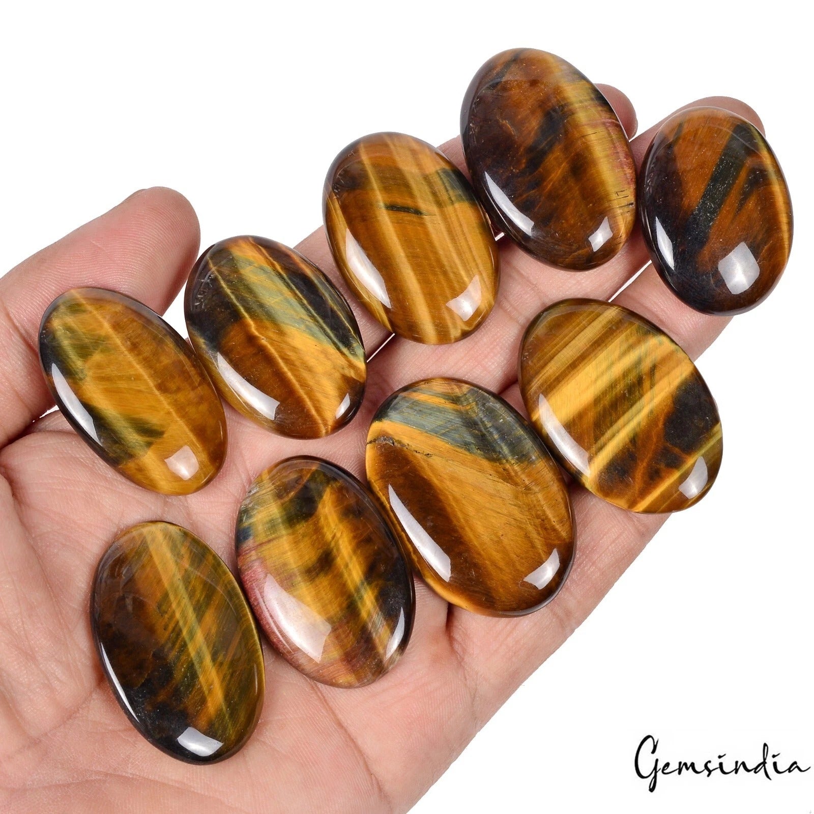 450 Cts/9 Pcs Natural Untreated Blue Pietersite Tiger Eye Oval Cab Loose Gems