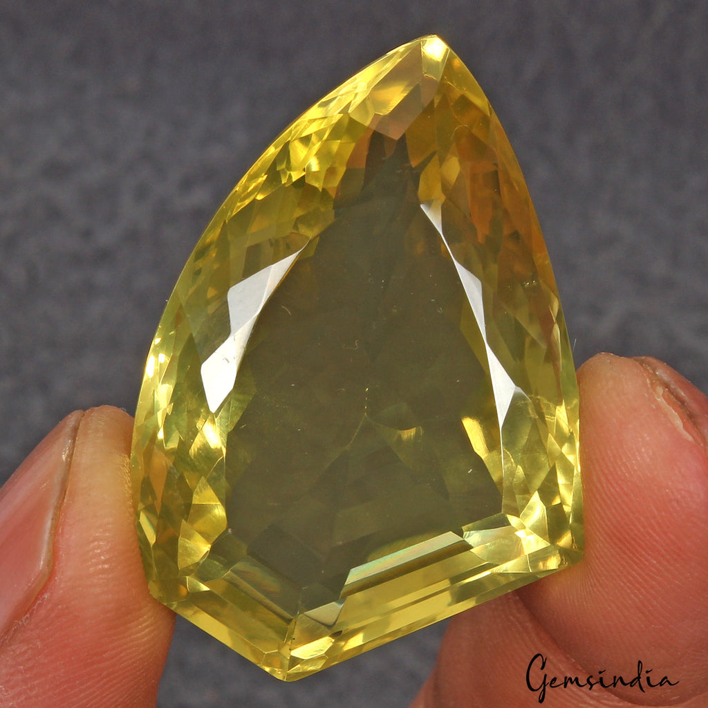 86.40 Ct Natural Untreated Golden Yellow Citrine Fancy Cut Loose Gem For Pendant
