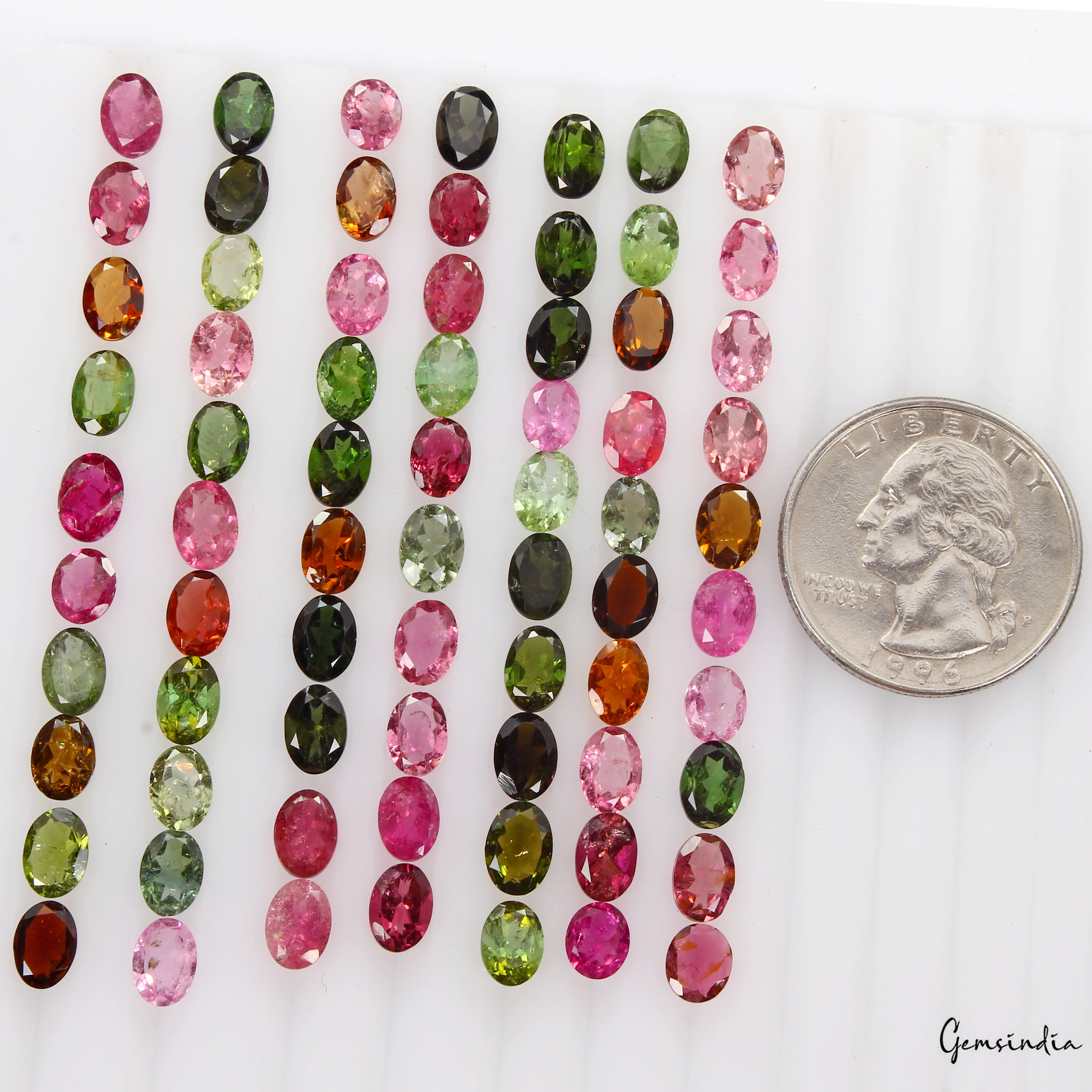 Certified 49 Cts Natural Multi Color Tourmaline Oval Cut Loose Unheated Gems Lot