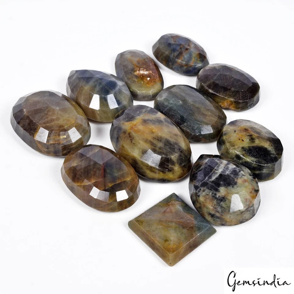 2650 Ct/11 Pcs Natural Unheated Multi Shade Sapphire Mix Cut Wholesale Gems Lot