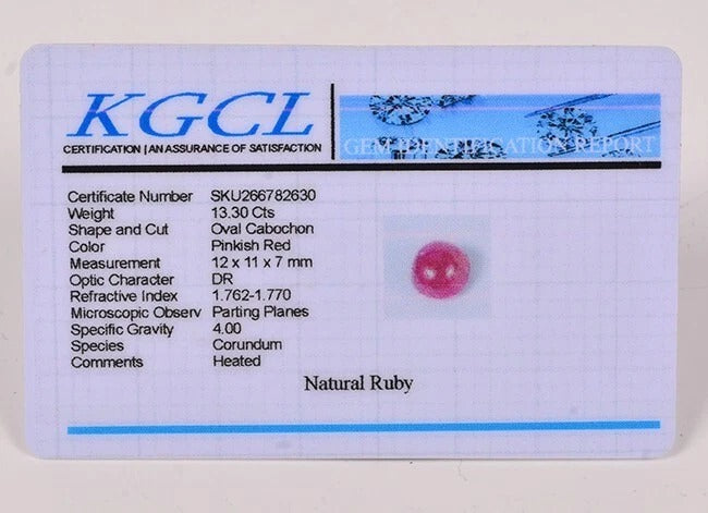 Ruby Cabochon, Heated, Pink Red — 12x11x7 mm, 13.30 Ct, Mozambique