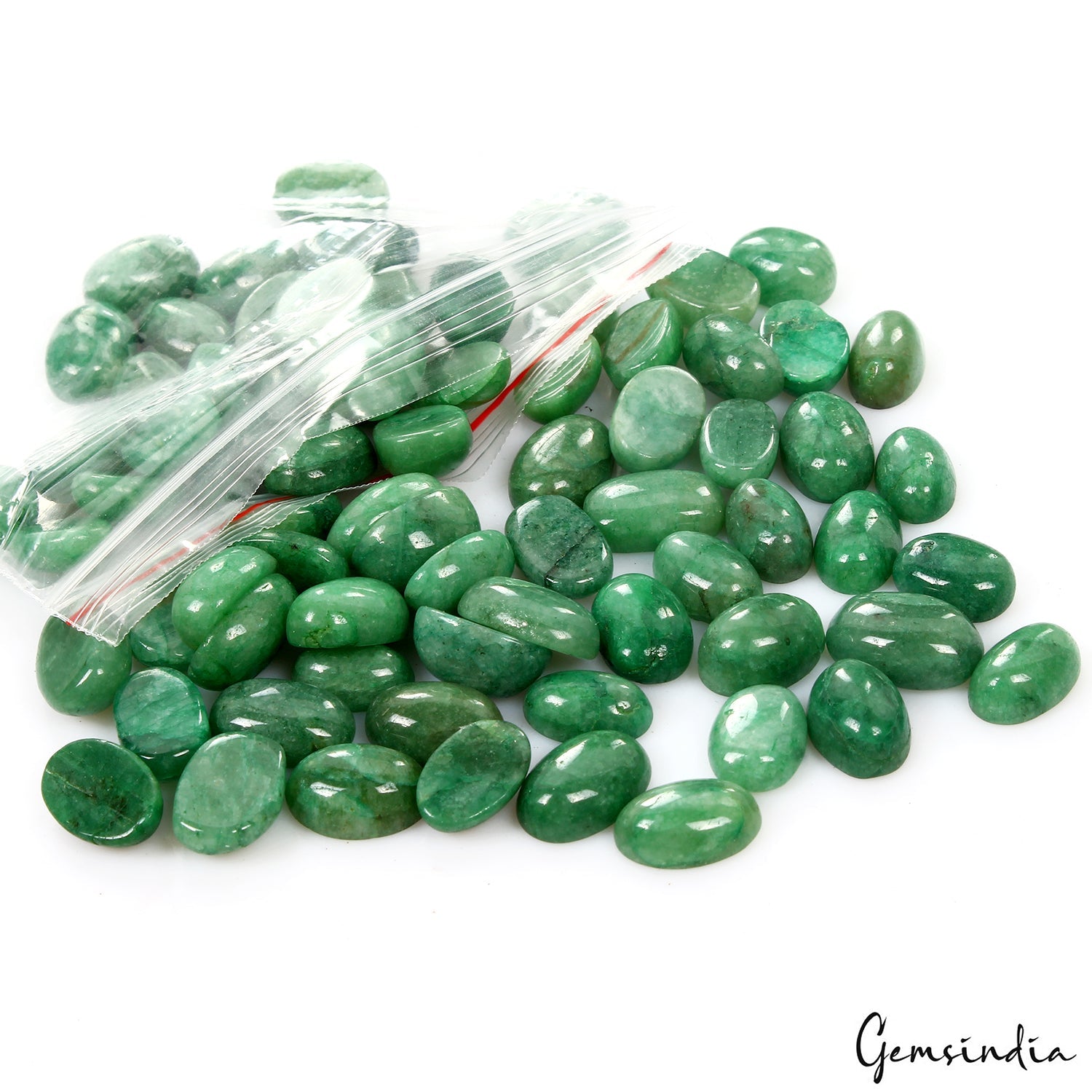 Natural 350 Ct Brazilian Green Emerald Oval Cabochon Loose Gemstone Lot 73 Pcs
