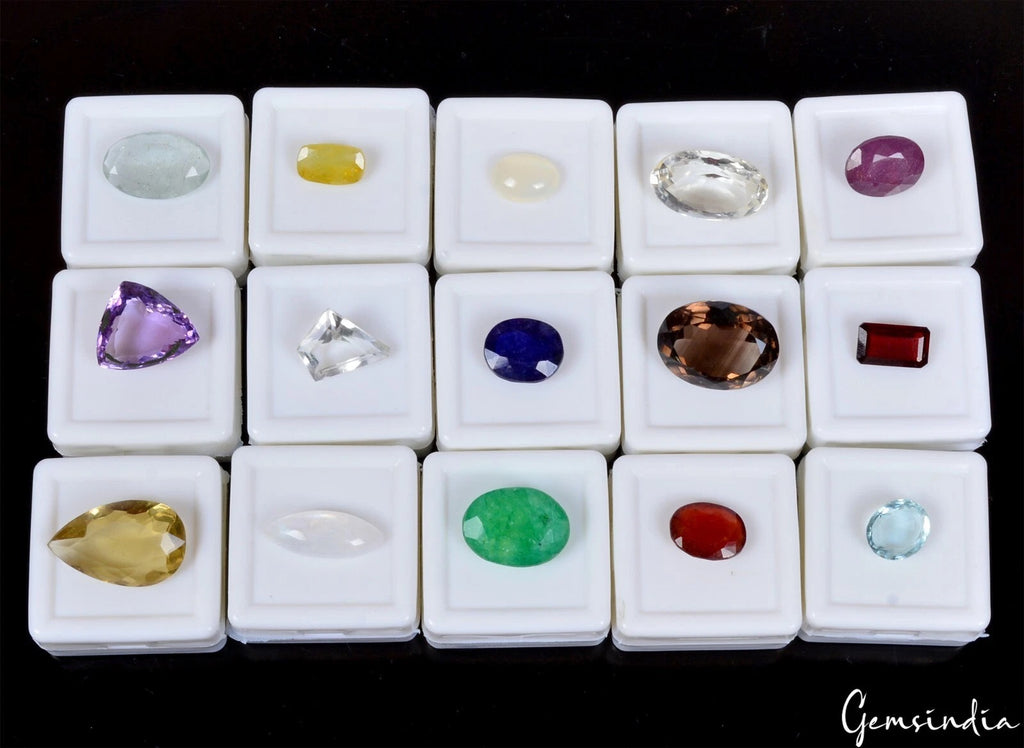 Aquamarine Lot, Loose Gemstone, Multi Color — 15 Pieces, 10mm to 21mm, 118.10 Ct