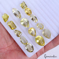 14 Pcs Natural Lemon Citrine Quartz Loose Mix Cut 12-22mm Gemstones ~ 93.60 Cts