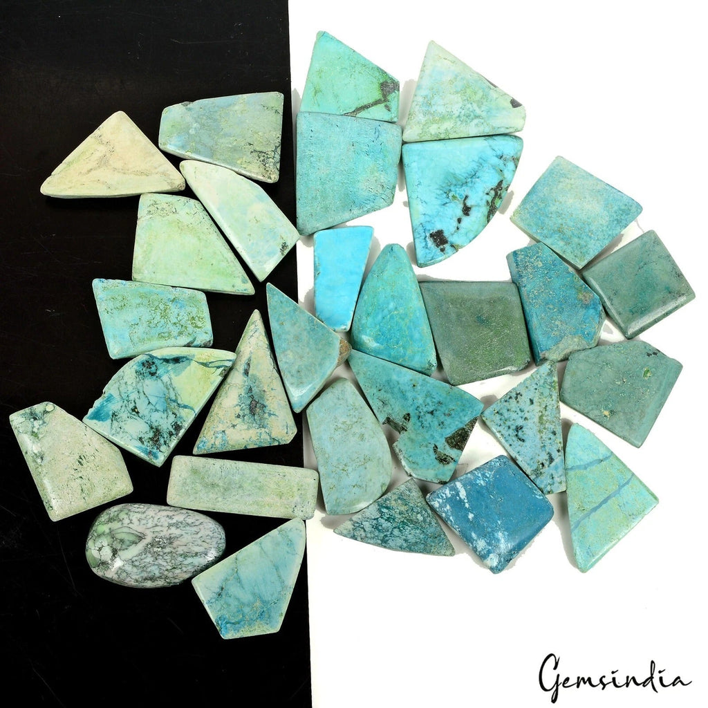 1100 Ct/29 Pcs Natural Blue Green USA Turquoise Mix Cab Loose Wholesale Gems Lot