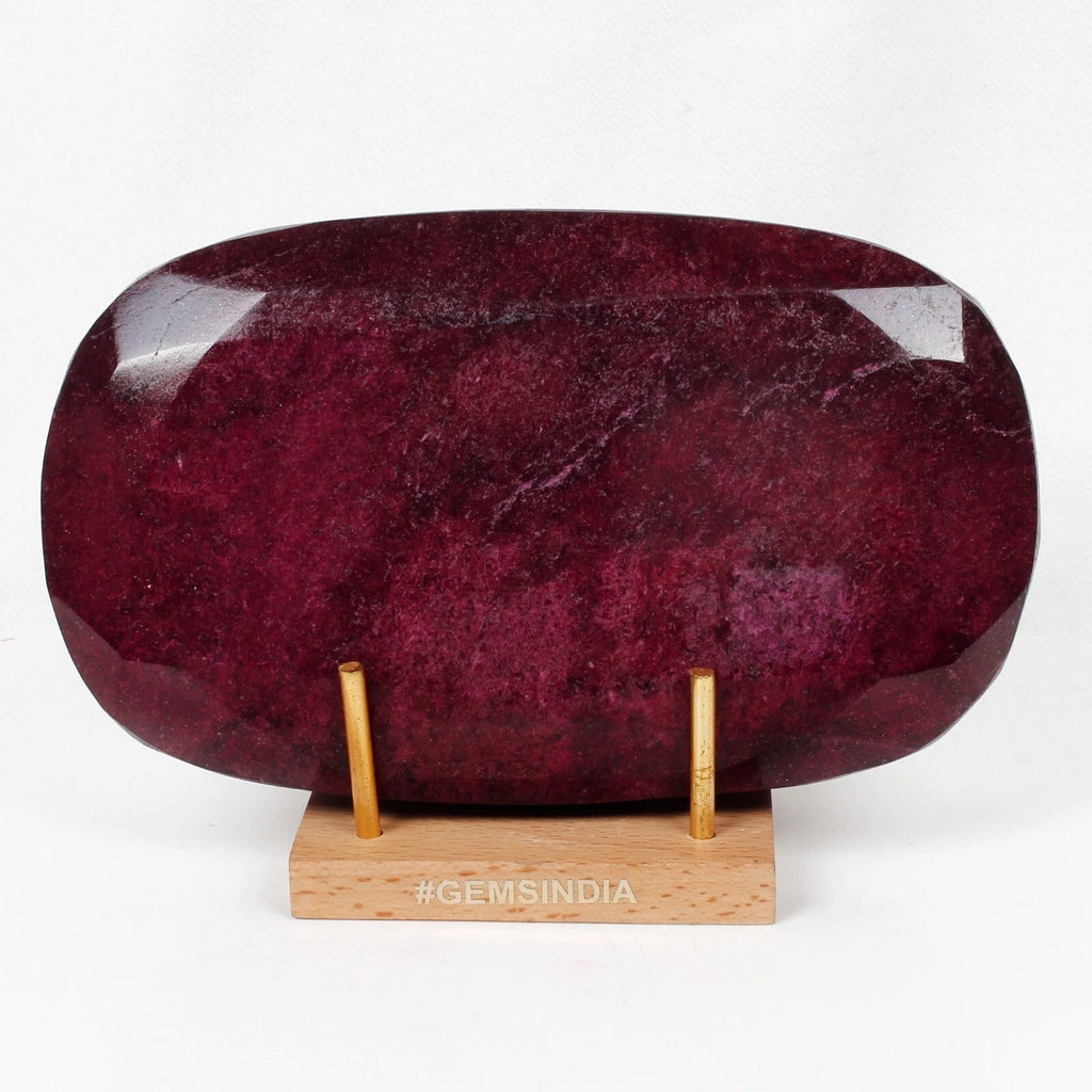 1.84Kilo Natural Dark Red Ruby Oval Faceted Cut Earth mined Huge Museum Size Gem