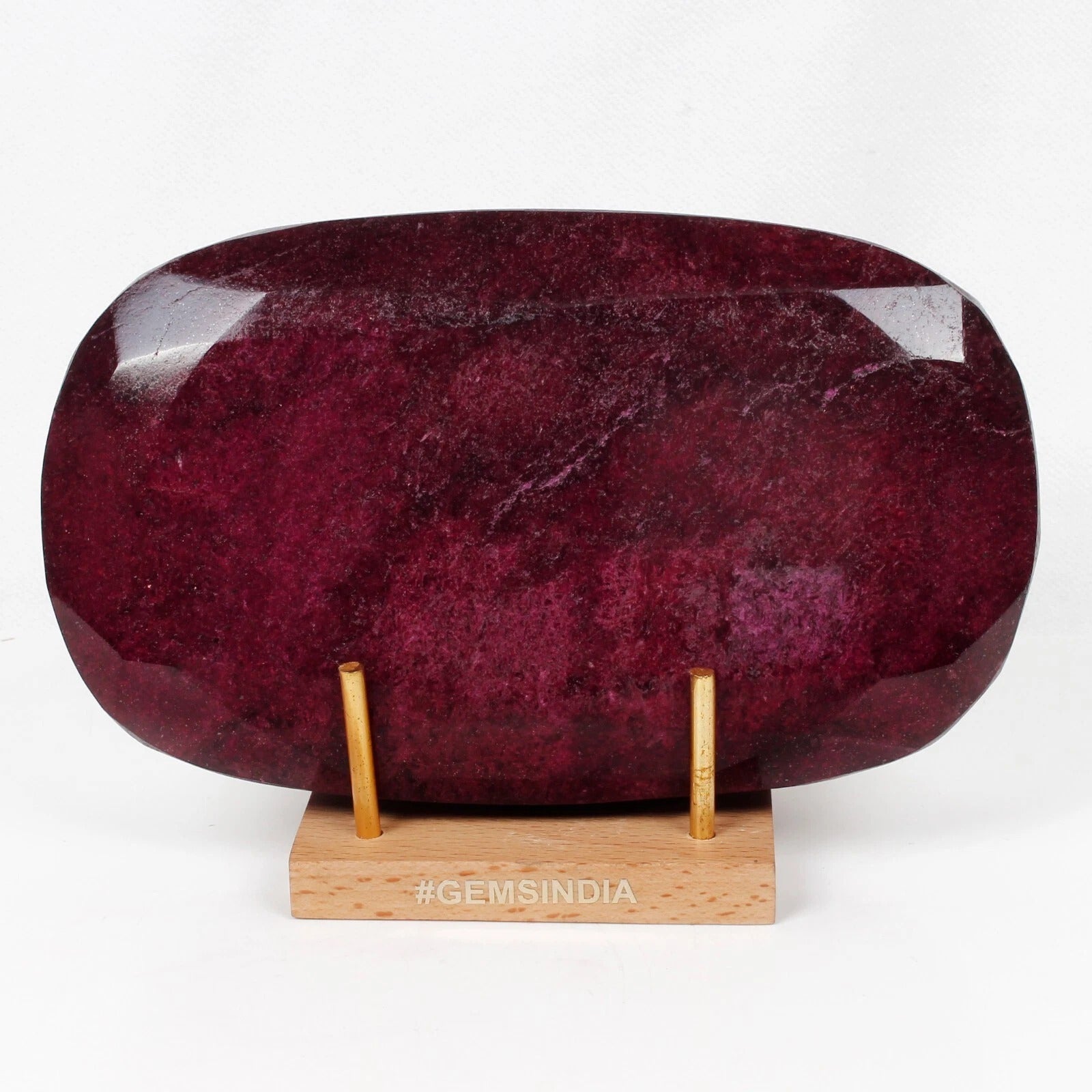 Ruby Loose Gemstone, Color Enhanced, Dark Red — 6.4x3.75x2 Inches, 9200 Ct (1.84 Kg), Madagascar