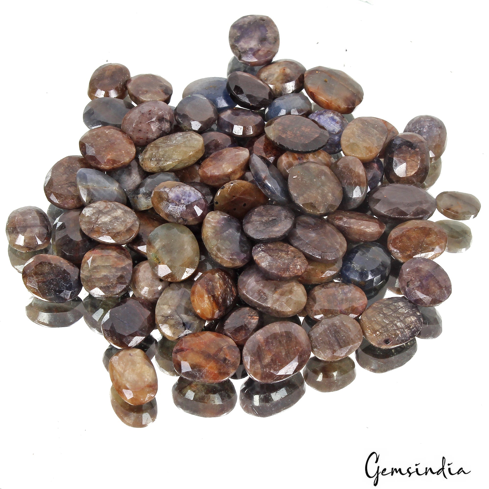 500 Cts/73 Pcs Natural Untreated Brown Blue Sapphire Mixed Cut Loose Gems Lot