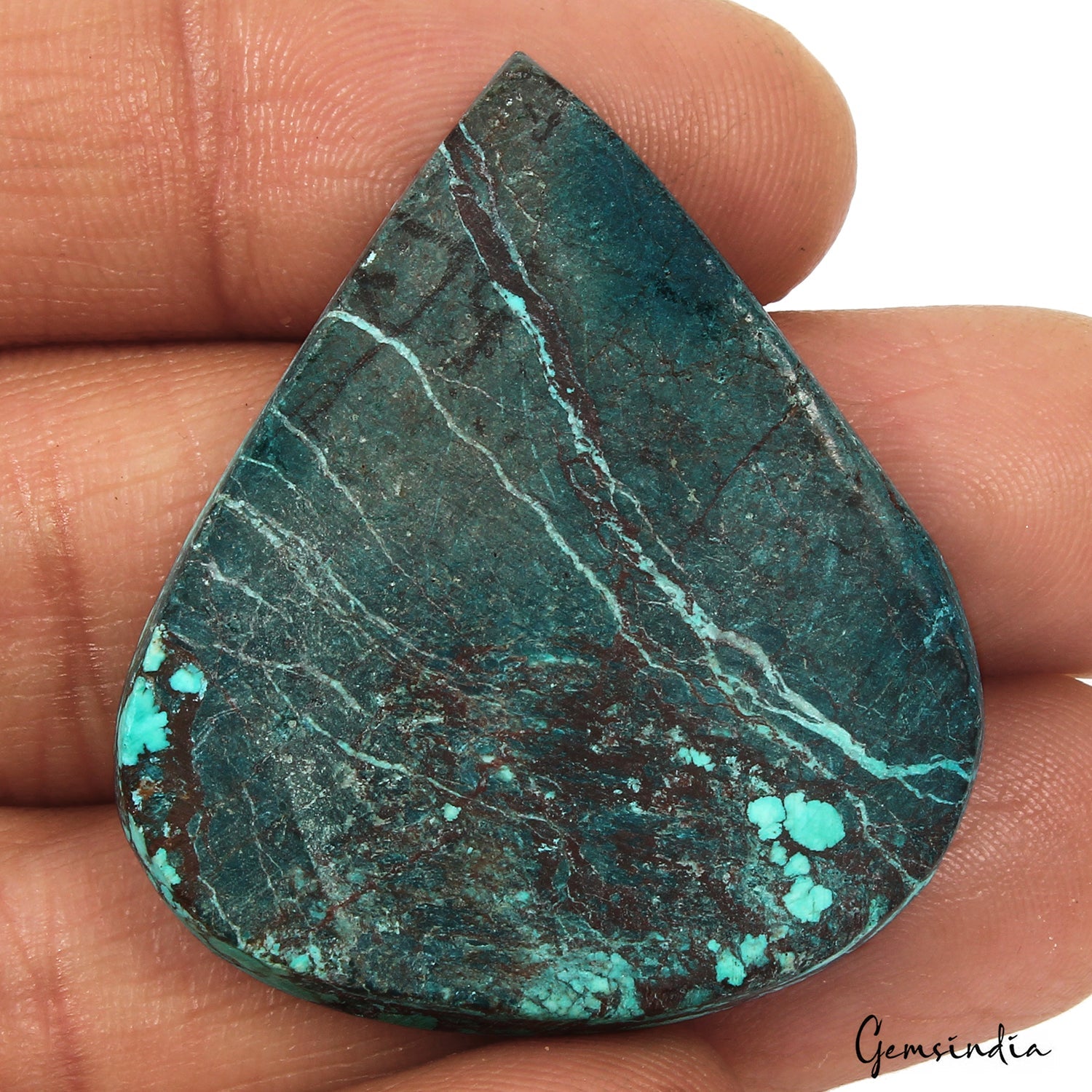 61.20 Ct Natural Arizona Blue Turquoise Pear Cab Loose Gems From United State