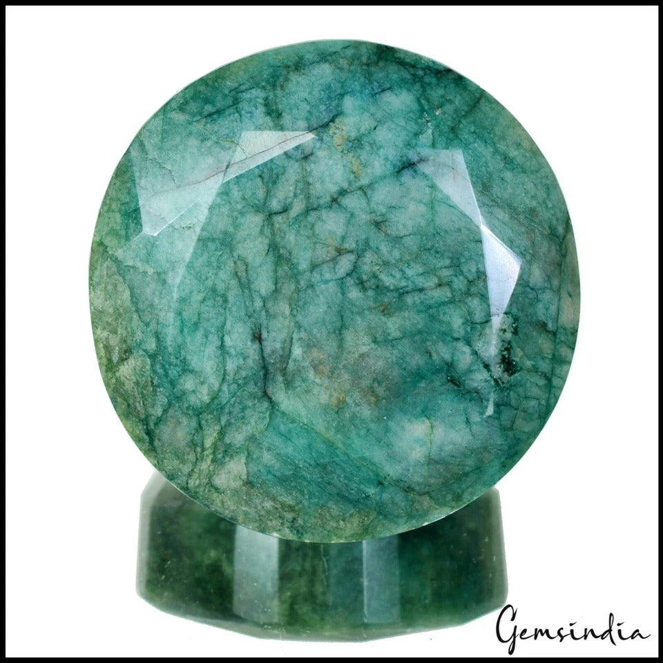 2170 Cts Natural Green Brazilian Emerald Uneven Round Faceted Earth Mined Gem