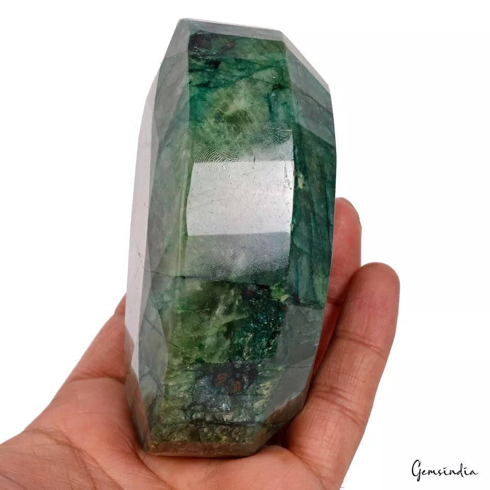 Emerald Loose Gemstone, Oval Faceted, Color Enhanced — 106x66x48 mm, 3060 Ct, Brazil