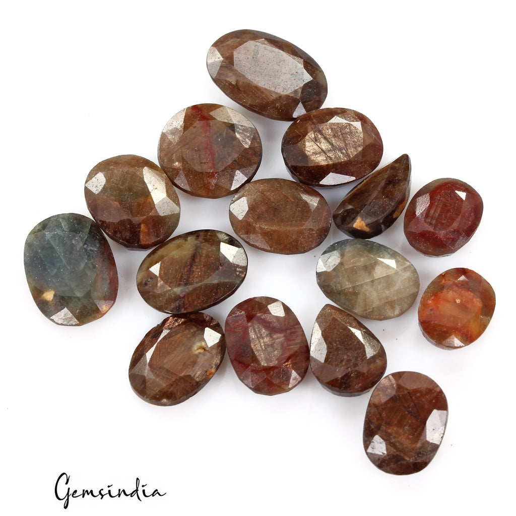 200.00 Ct Natural Untreated Brown Sapphire Mix Faceted Ring Size Loose Gems Lot