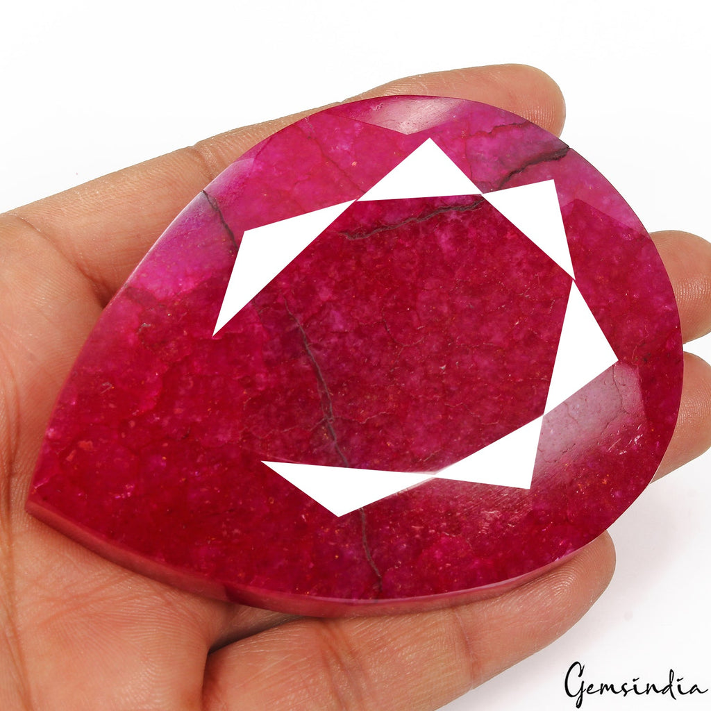 1090 Cts Natural Eye Catching Pink Red Quartz Pear Faceted Huge Size Loose Gem