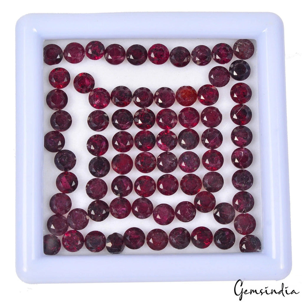 30 Cts/76 Pcs Natural Mozambique Rhodolite Garnet Calibrated 4mm Each Round Gems