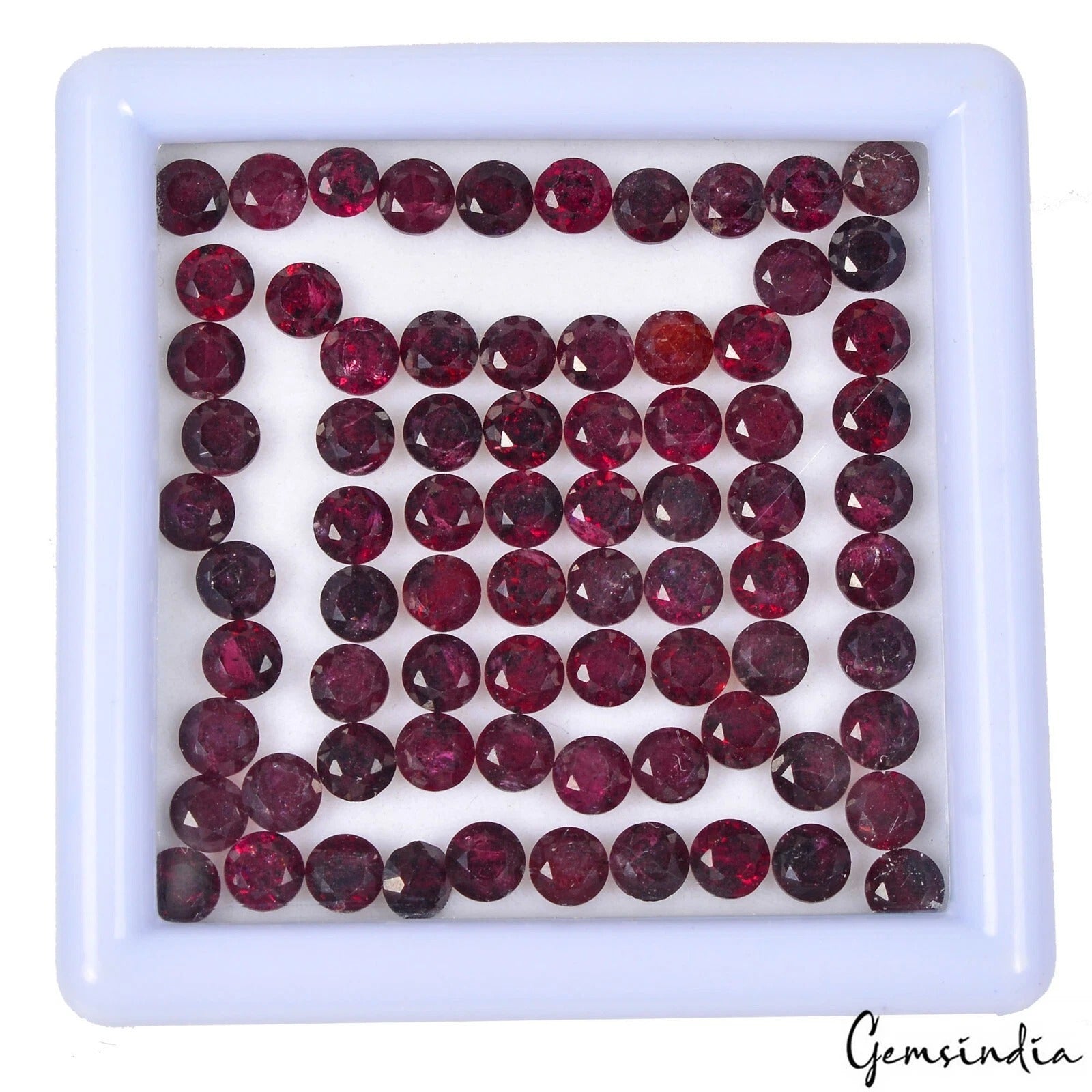 Rhodolite Garnet Lot, Loose Gemstone, Round Cut, Untreated — 76 Pieces, 4mm, 30.00 Ct, Mozambique