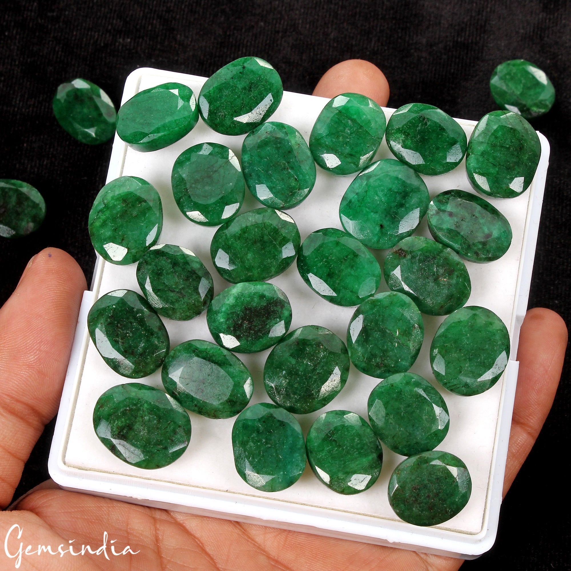 Certified Natural Green Emerald 520 Cts AAA+ Oval Cut Loose Gemstones lot~30 Pcs