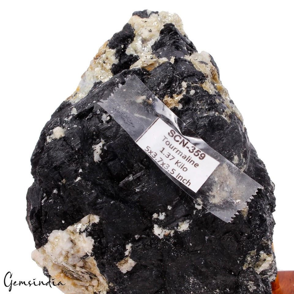 Tourmaline Rough Specimen, Untreated, Black — 5x3.7x3.5 Inch, 1.37 Kg (6850 Ct), Namibia