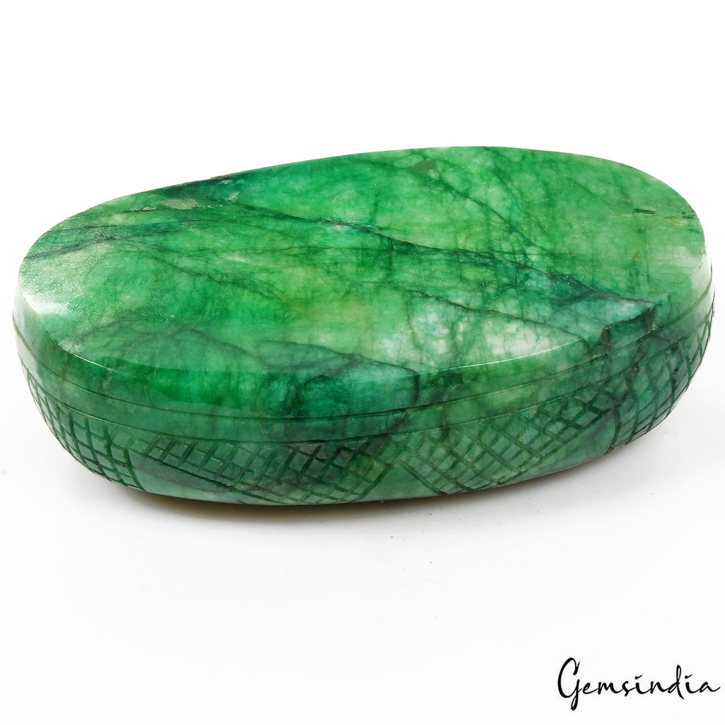 1580 Ct Natural Green Emerald Hand Carved Floral Design Loose Museum Size Gems