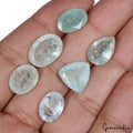 38.60 Cts/6 Pcs Natural Untreated Blue Aquamarine Mix Cut Loose Gems For Jewelry