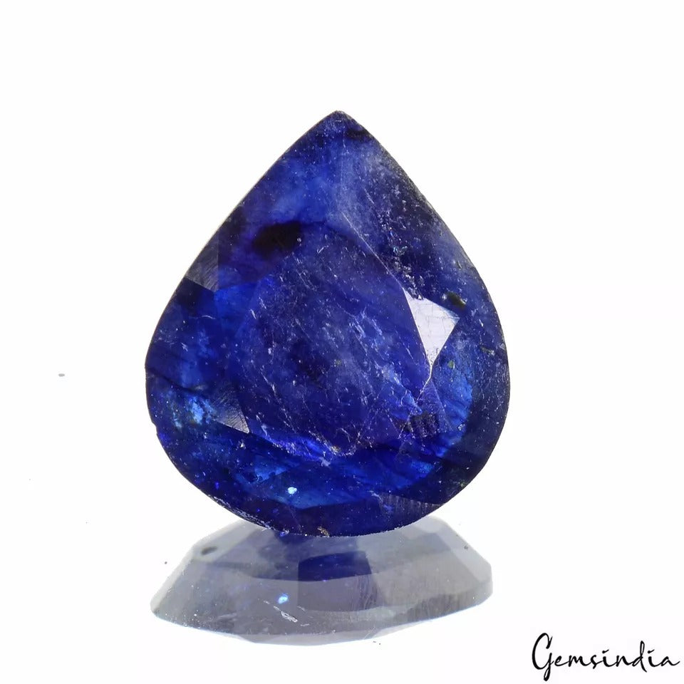 Ceylon Sapphire Loose Gemstone, Pear Cut, Heated — 20 x 17 x 6mm, 21.40 Ct, Sri Lanka