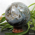 4.25 in Large Natural Moss Agate Geode Druzy Sphere Quartz Crystal Ball Healing