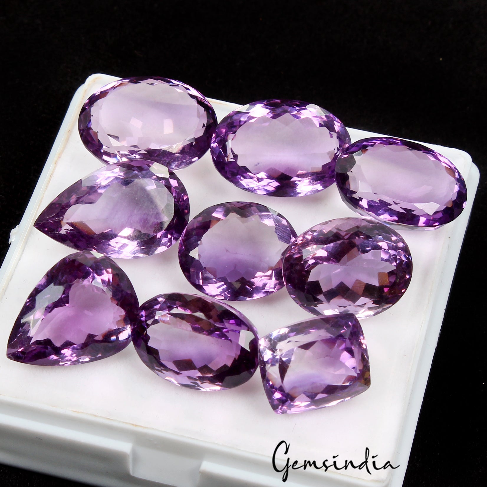 133.80 Ct Natural Purple Amethyst Mix Cut Unheated Brazil Gems Ravishing Color!