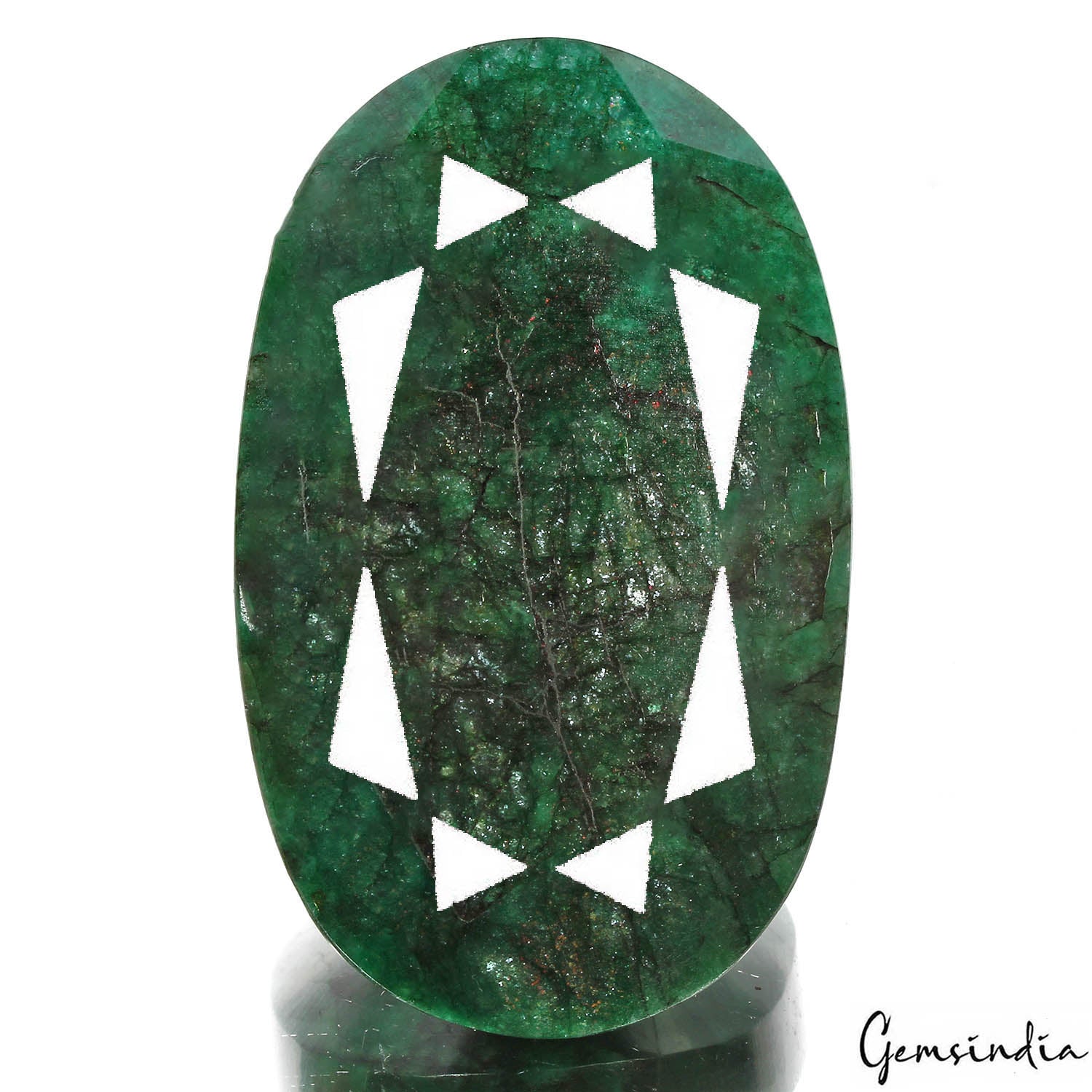 Emerald Loose Gemstone, Color Enhanced, Green — 78 x 48 x 20mm, 690 Ct, Brazil