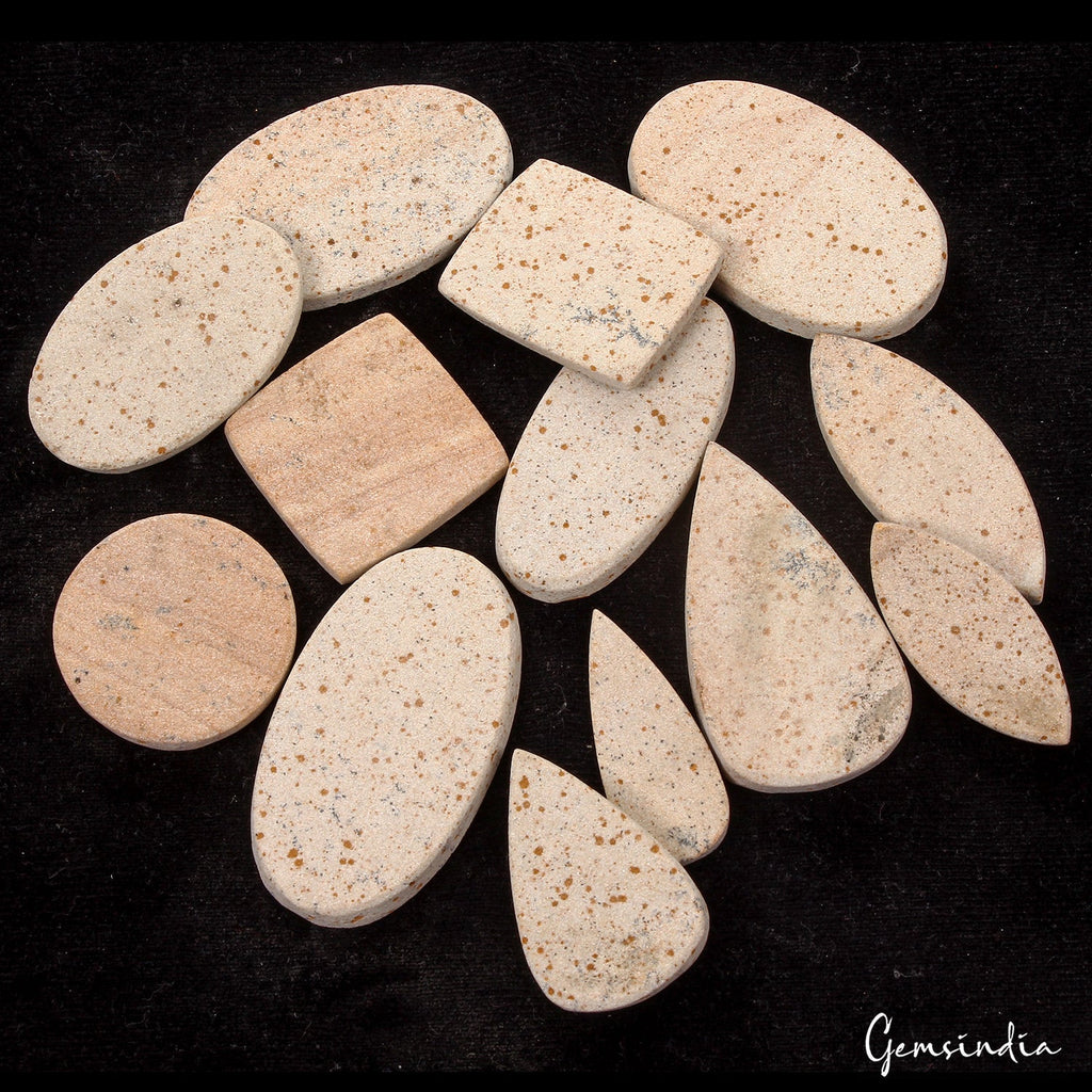 500 Ct Natural Psilomelane Mix Cut Flat Back Side Dendrite Free Agate Gems Lot