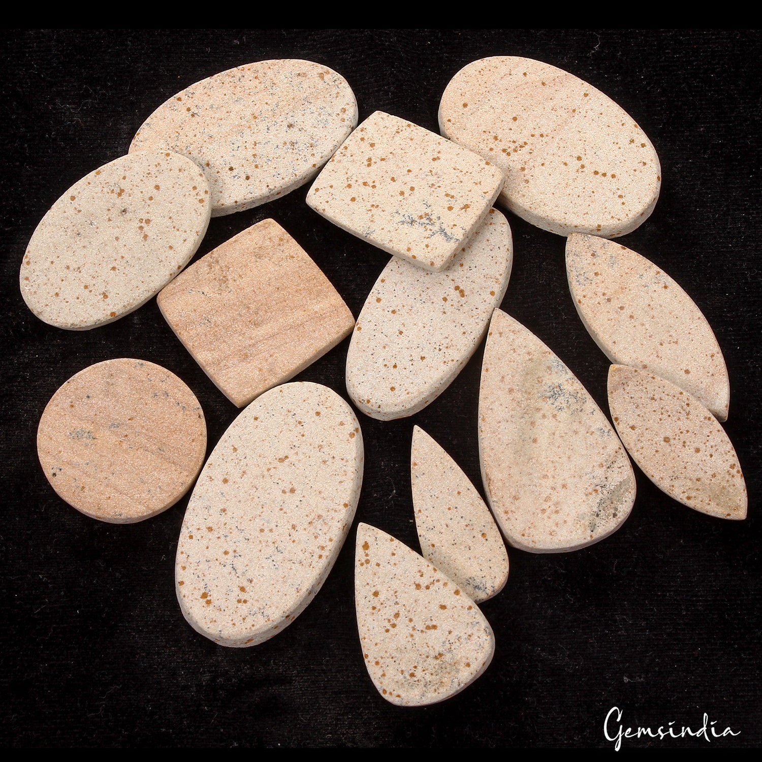 500 Ct Natural Psilomelane Mix Cut Flat Back Side Dendrite Free Agate Gems Lot