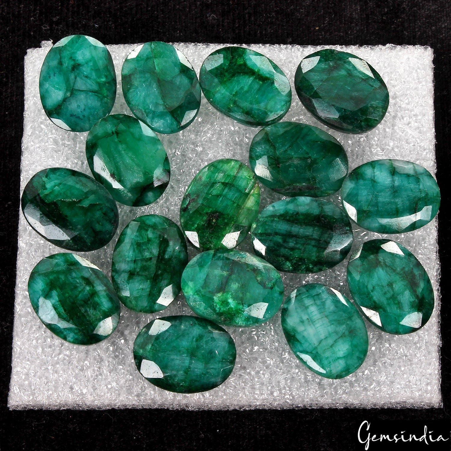 156.80Ct/16 Pcs Natural Brazilian Green Emerald 16x12mm Oval Cut Loose Gemstones
