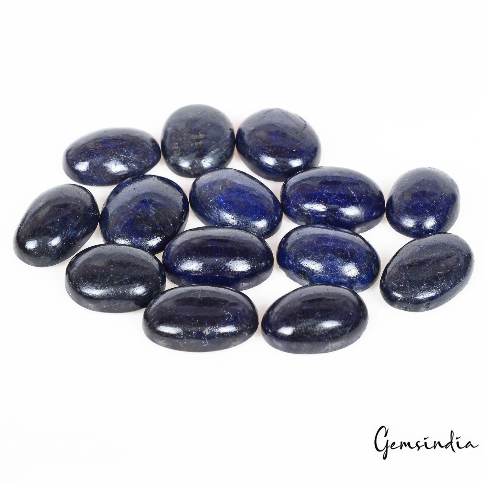 237.30 Ct Natural Blue Sapphire Oval Cabochon Loose Madagascar Gems Lot 14 Pcs