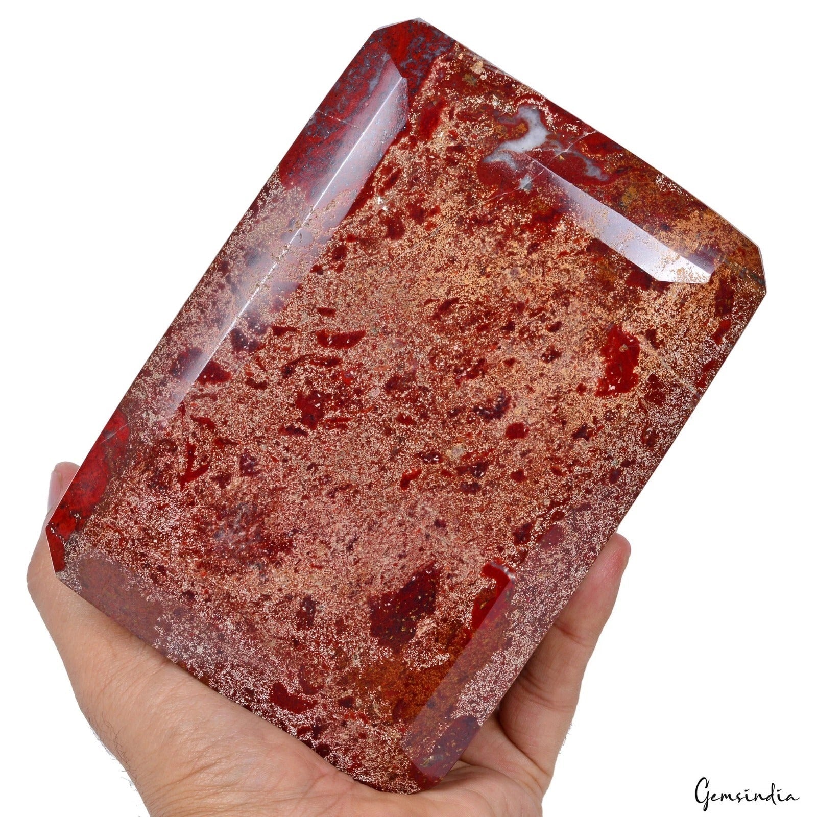 RARE Almost 3 Kilo Natural HUGE Red Jasper Octagon Cut Museum Grade Gemstone