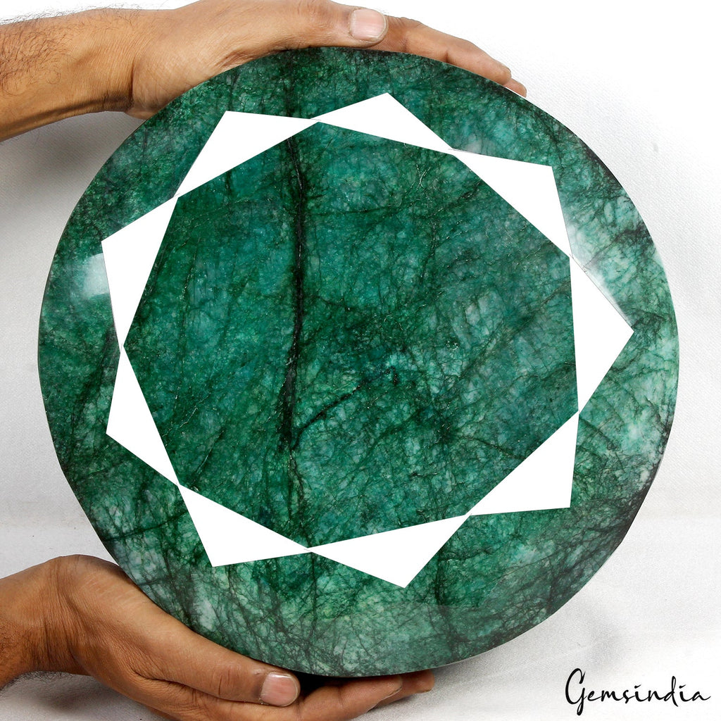 Giant 23.85 Kg Natural Emerald Brazil Gemstone - Huge Round Cut 11" Masterpiece