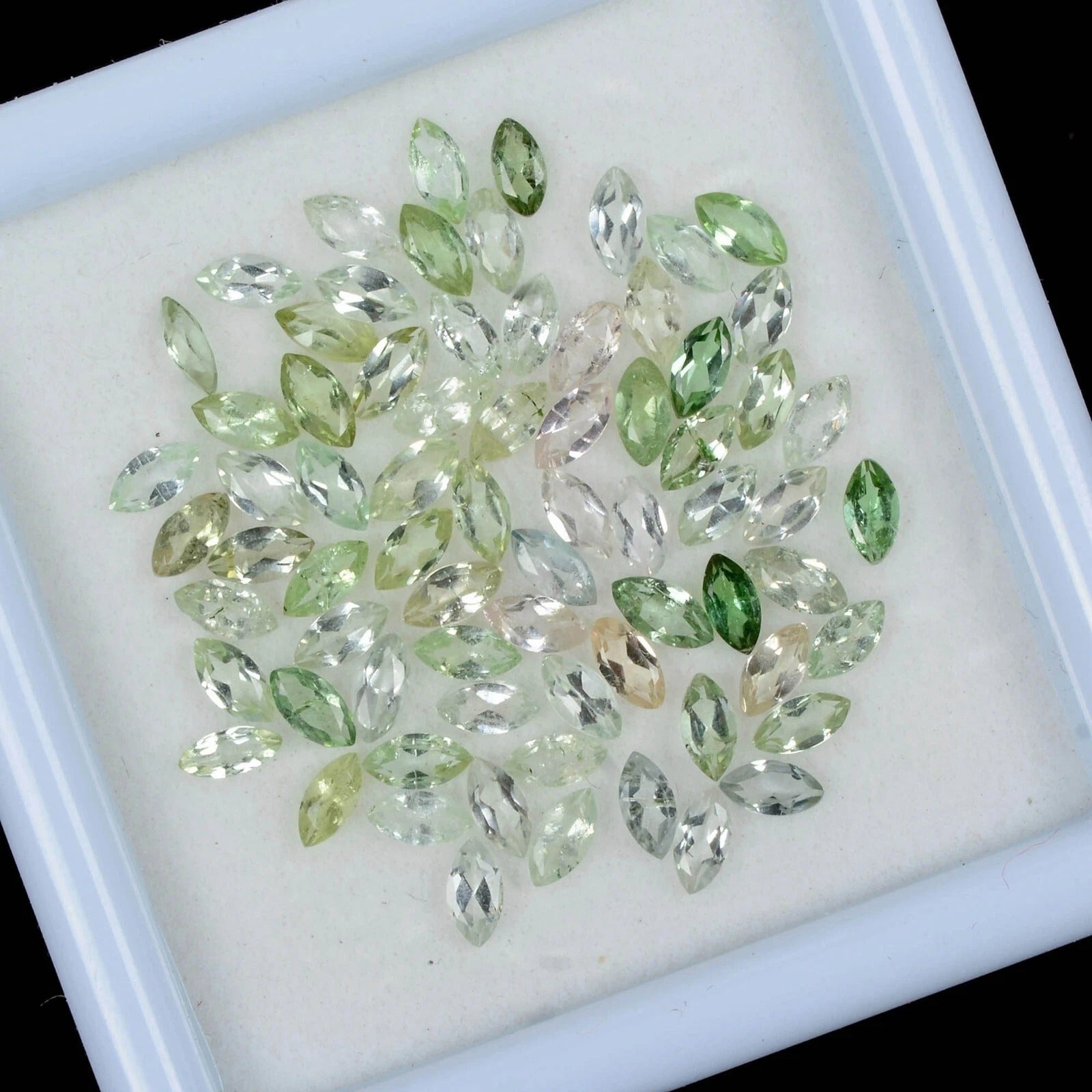 72 Pcs Natural Unheated Green Tourmaline Marquise Cut 4mmx2mm Loose Jewelry Gems
