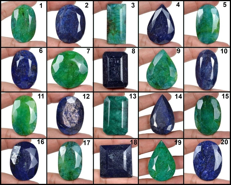 Sapphire Lot, Loose Gemstone, Oval, Pear, Round, Octagon Faceted Cut, Color Enhanced — 20 Pieces, 31mm to 51mm, 3661.70 Ct