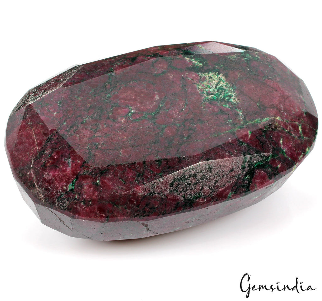 1.3 Kilo ~Rare Natural Ruby Zoisite Earth Mined Oval Cut Museum Grade Gemstone