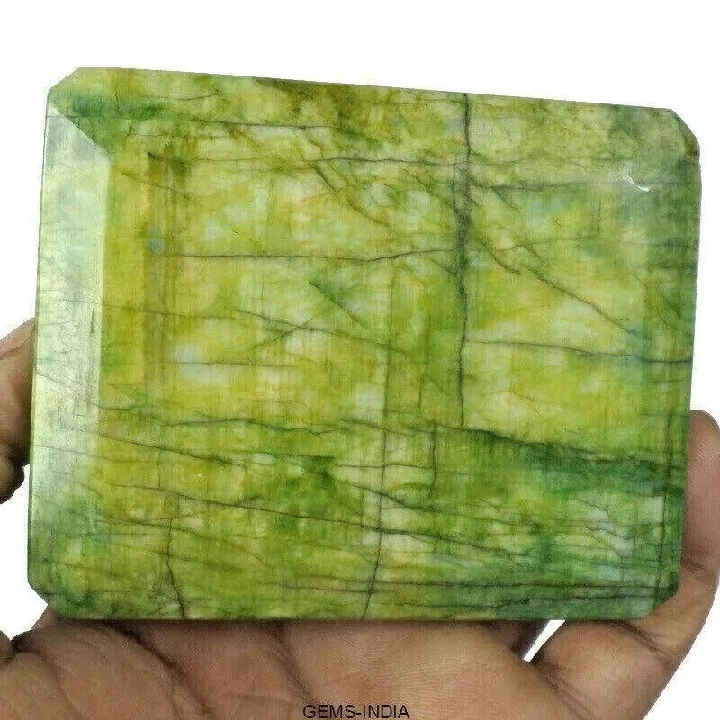 Emerald Loose Gemstone, Octagon Cut, Color Enhanced — 2500 Ct, Brazil