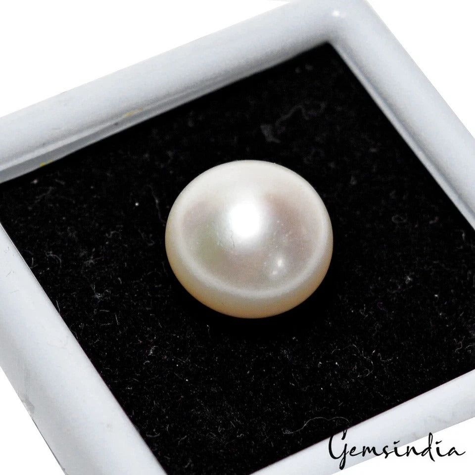 Pearl Loose Gemstone, White — 13x10 mm, 12.70 Ct