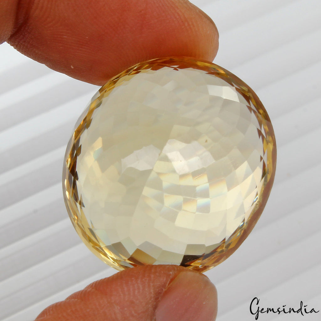 VVS 67.80 Ct Natural Yellow Citrine Oval Cut Loose Eye Clean Gemstone, Brazil