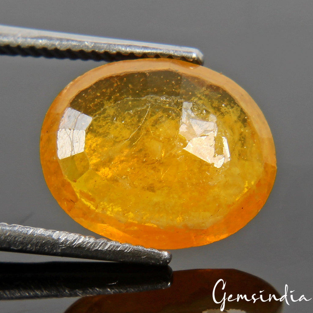 3.70 Cts Natural Ceylon Sapphire Yellow Oval Cut Untreated Certified Gemstone