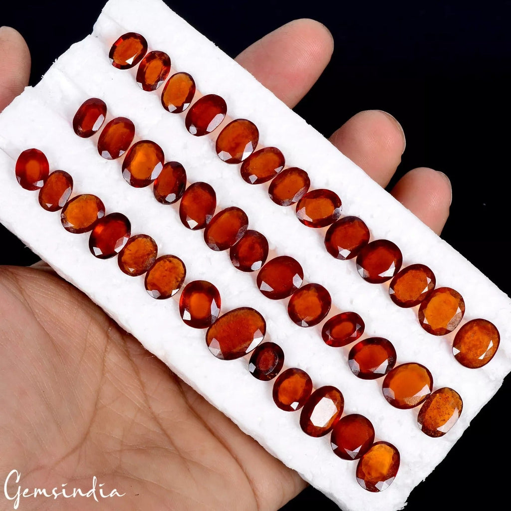 144 Ct Natural Hessonite Garnet From Sri Lanka 9-14mm Loose Top Quality Gemstone