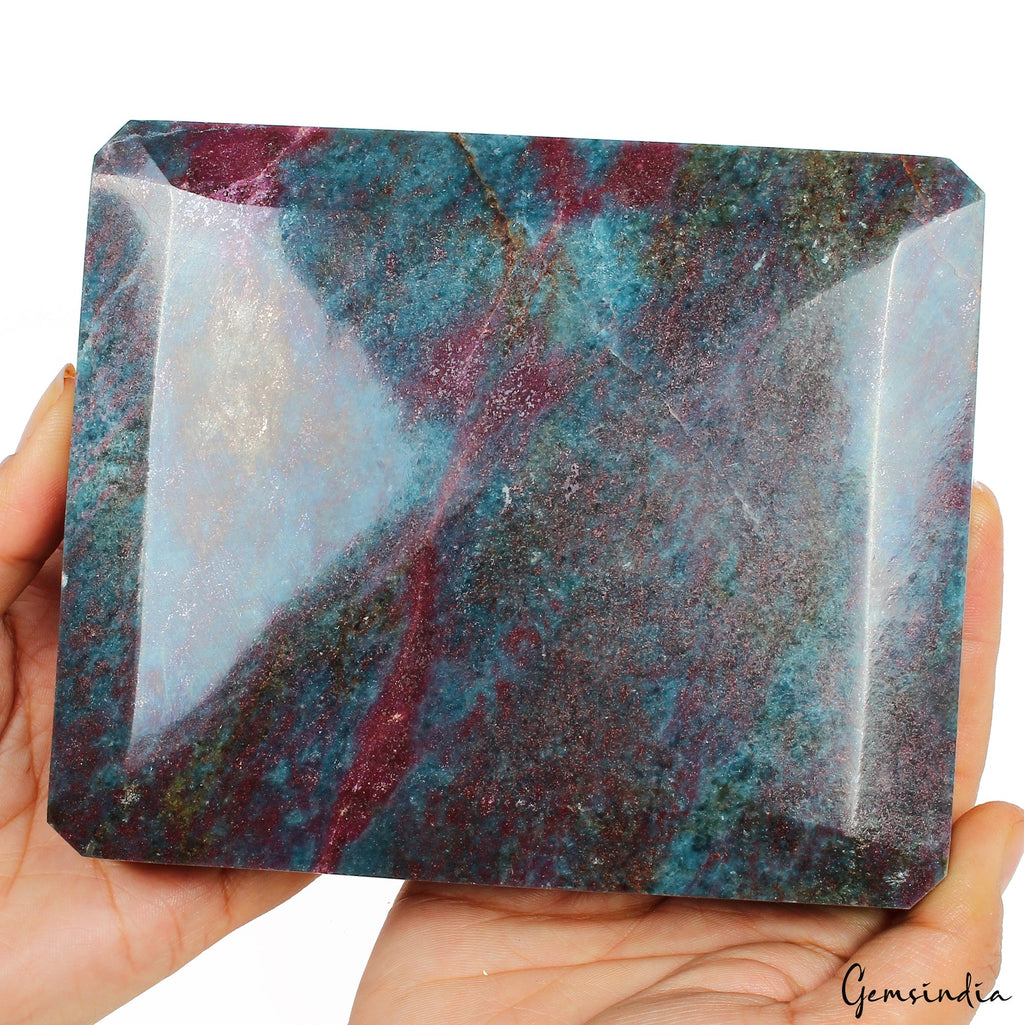 3.9 Kilo Natural Untreated Ruby Kyanite Octagon Cut Large Collectible Gemstone