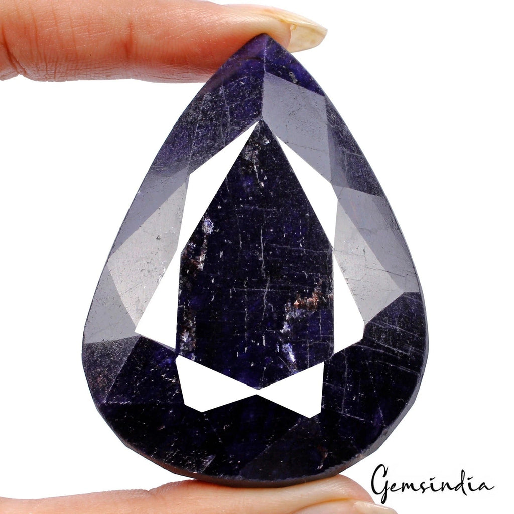 750 Ct Natural African Dark Blue Sapphire Pear Faceted Cut Earth Mined Loose Gem