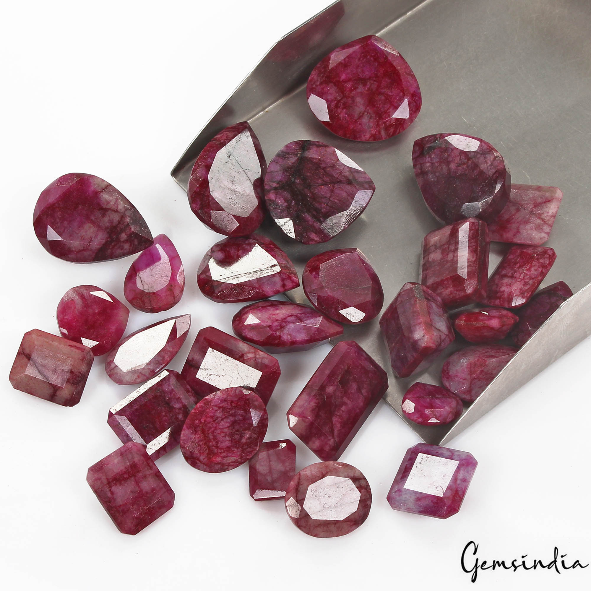 500 Ct/27 Pcs Natural USA Red Beryl Bixbite Mix Faceted Loose Gems Wholesale Lot