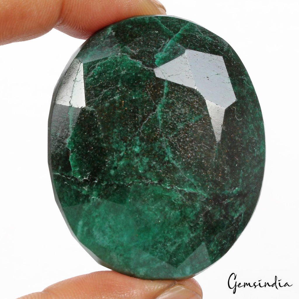 450 Cts Natural Green Brazilian Emerald Oval Faceted Earth Mined Huge Size Gems