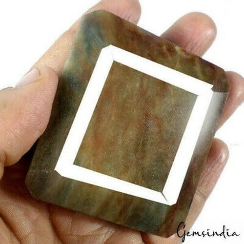 935 Ct Natural Untreated Golden Brown Sapphire Octagon Faceted Earth Mined Gems