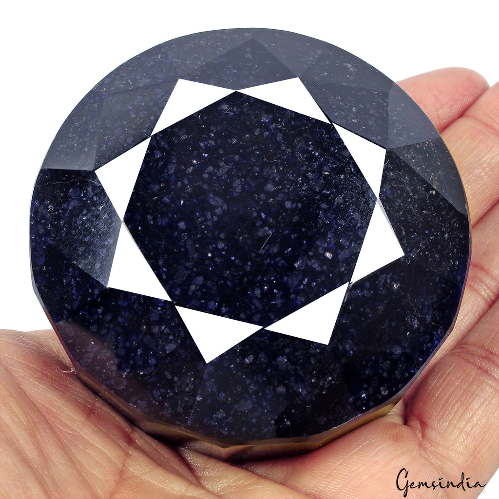 Blue Sapphire Loose Gemstone, Color Enhanced — 72 x 72 x 40mm, 1820 Ct, Madagascar