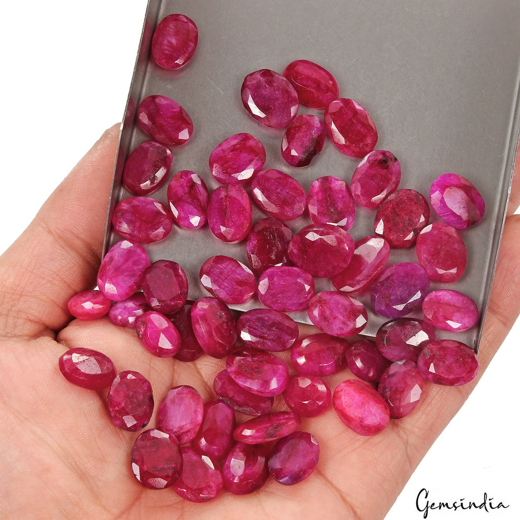 320 Ct Natural Red Pink Beryl Oval Faceted Loose Wholesale Gemstone Lot 50 Pcs