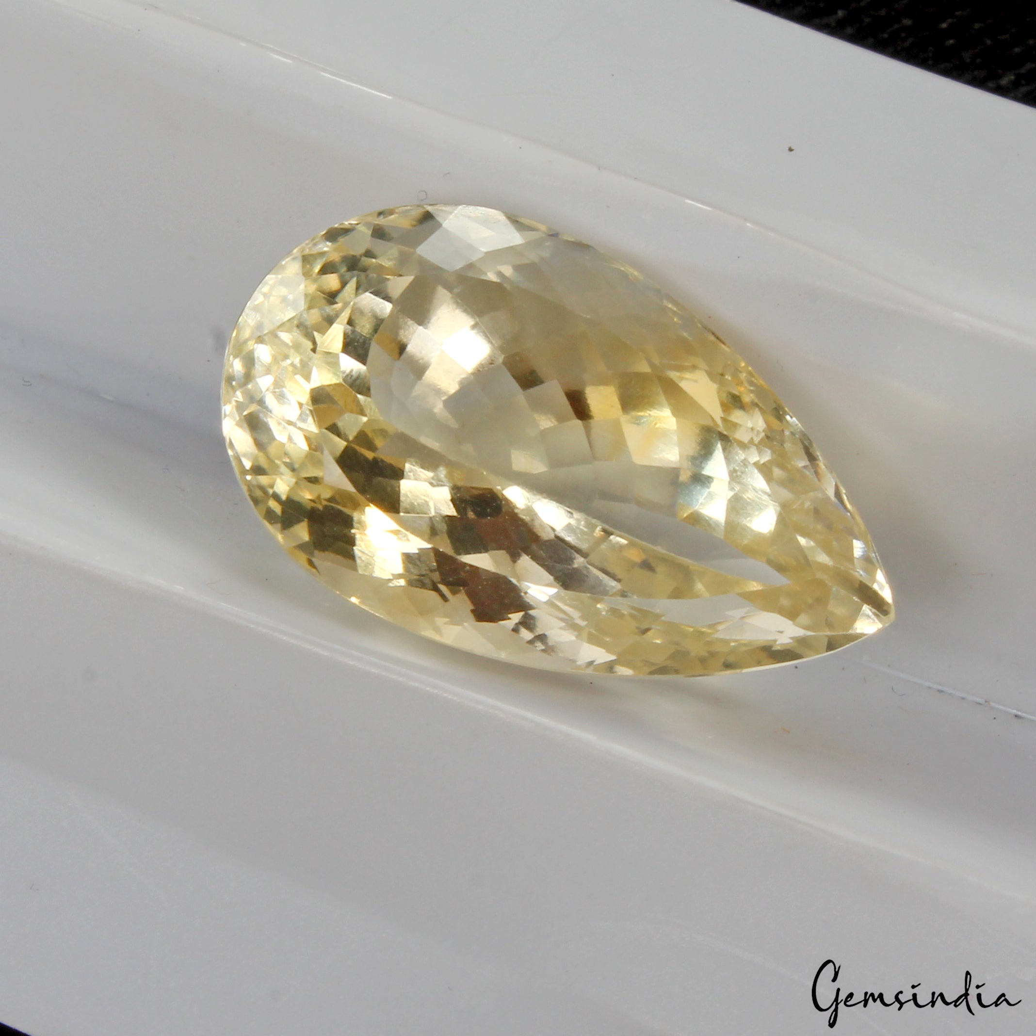 VVS 33.00 Ct Natural Citrine AAA Untreated Huge Faceted Pear Cut Loose Gemstone